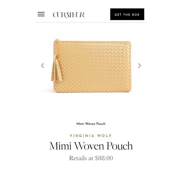 NWT! Virginia Wolf Mimi Metallic Gold Woven Clutch - Picture 10 of 11
